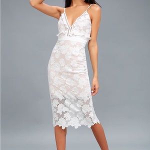 Bardot White Lace Midi Dress NWT